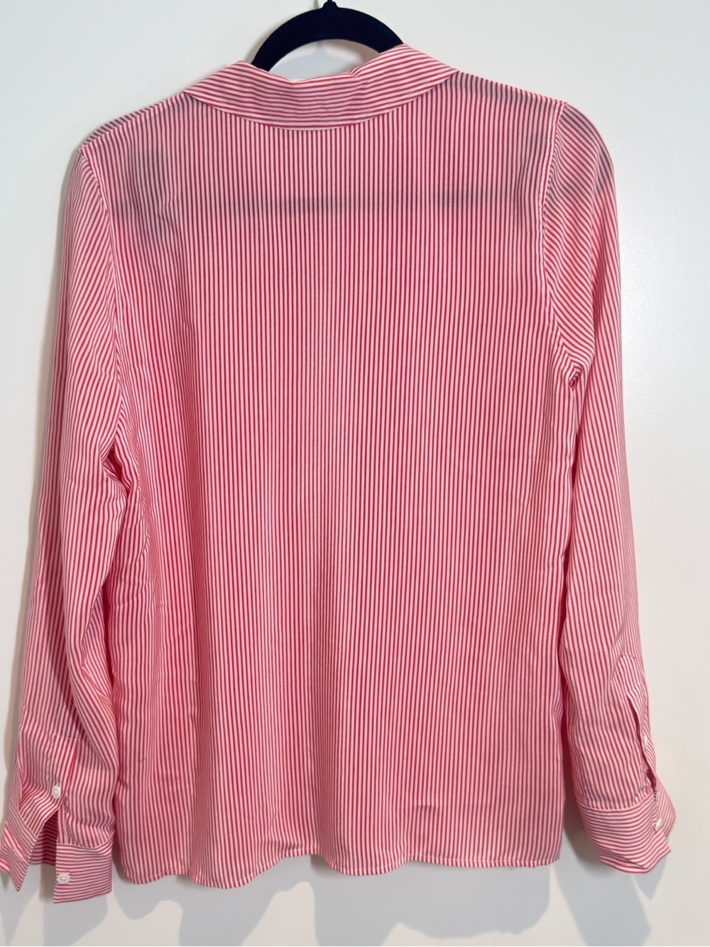 Equipment 100% silk Pink and White Striped Blouse sz S - Picture 10 of 14